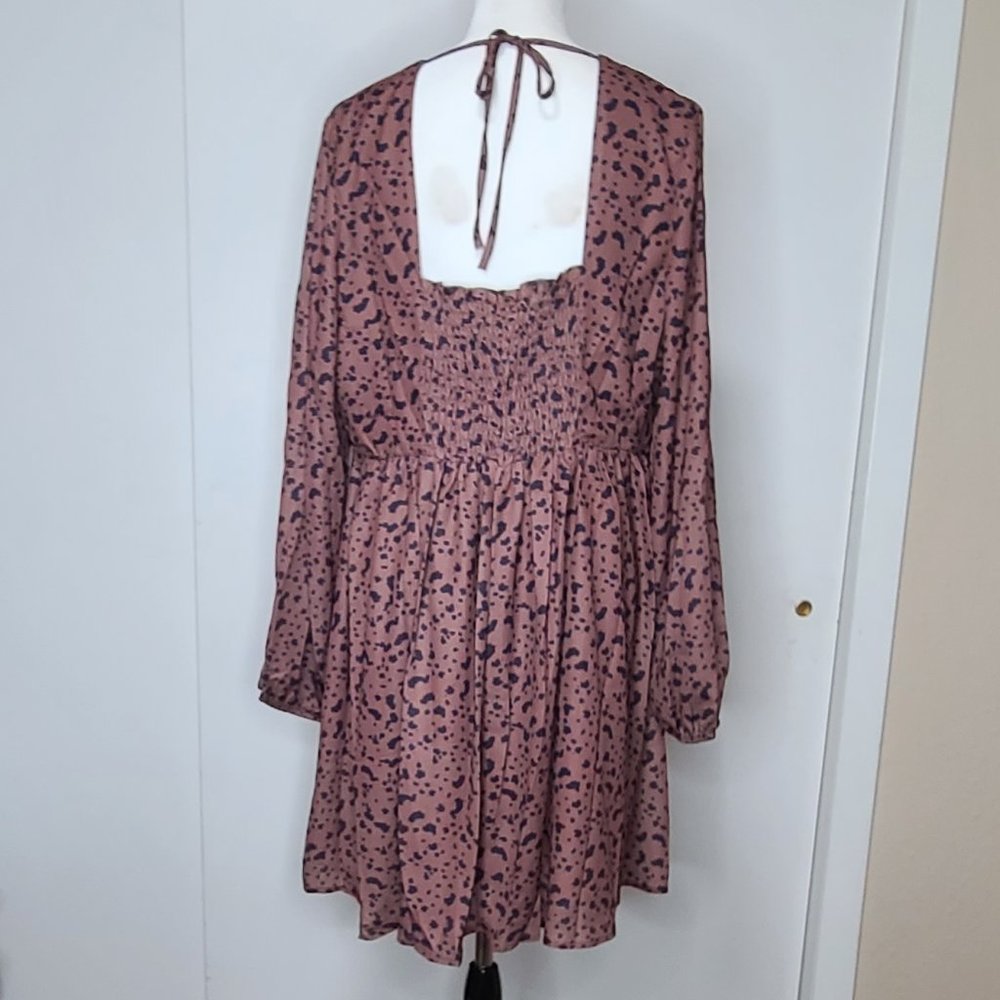 Brown leopard open back dress - Picture 3 of 5